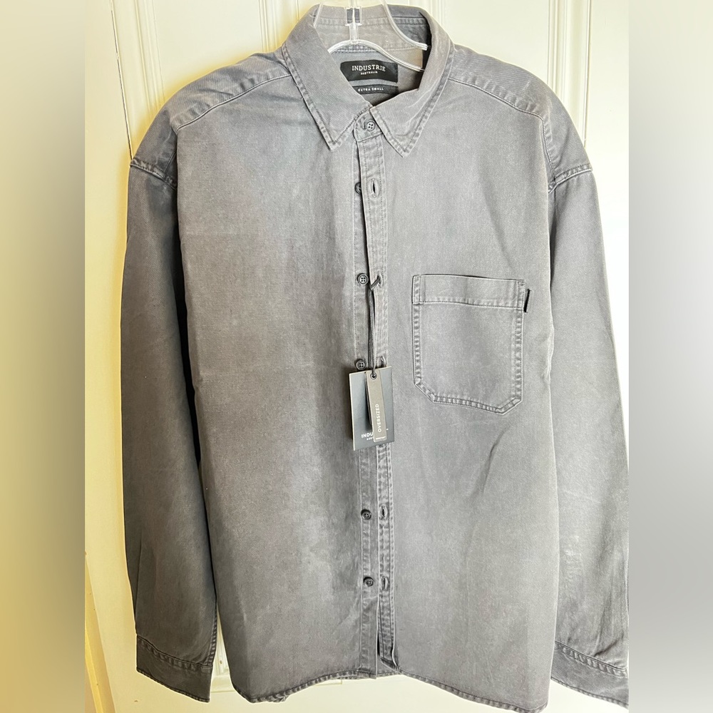 New with tag Industrie Australia oversized xs shirt onyx dark grey